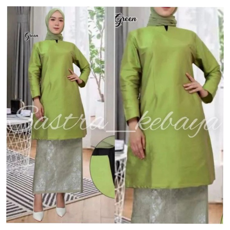 Terdepan Baju kurung taffeta polosan jumbo  atasan baju kurung taffeta melayu  atasan baju kurung ba