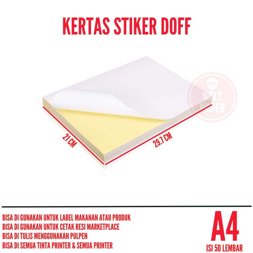 

Best Produk Kes Stiker HVS A4 isi 5 lembar Stiker Label Makanan A4 Sticker Label Makanan A4