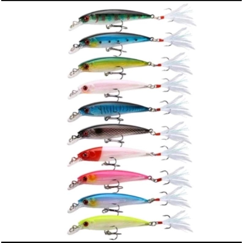 Umpan Pancing Minnow Floating 9cm 7gram