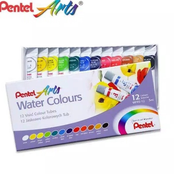 

Kreatif Cat Air Tube Water Colours Pentel Arts 12 Warna