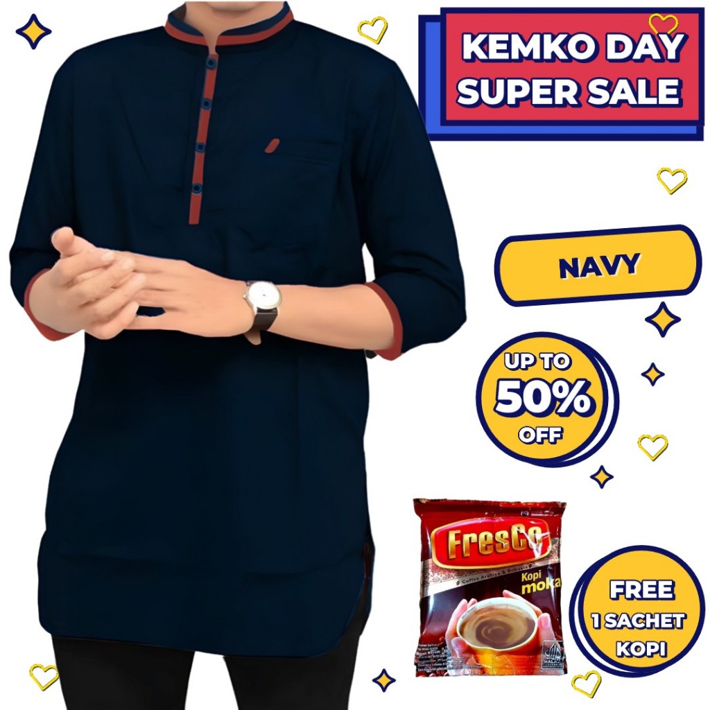 KEMKO KEMEJA BAJU KOKO PRIA DEWASA COWOK LAKI LAKI LENGAN PANJANG MOTIF AGAM IMPORT ORIGINAL PREMIUM