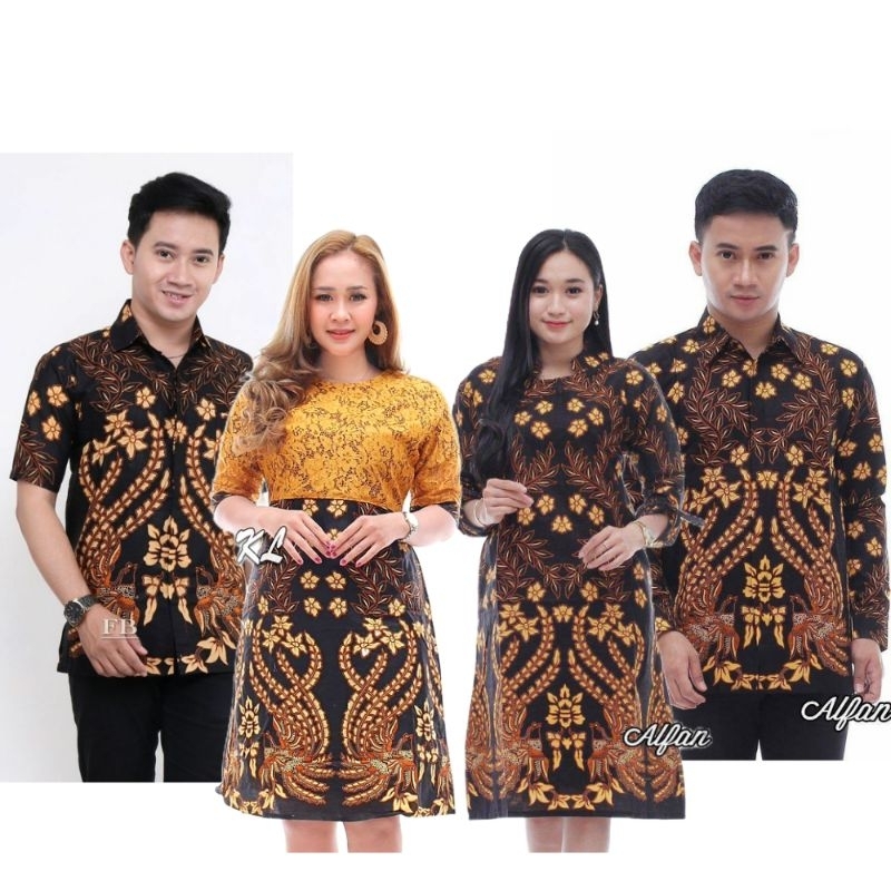 Baju Couple Dress Burkat Keluarga Pria Dan Wanita Modern Batik Keluarga Gamis Blouse Dress batik Ana