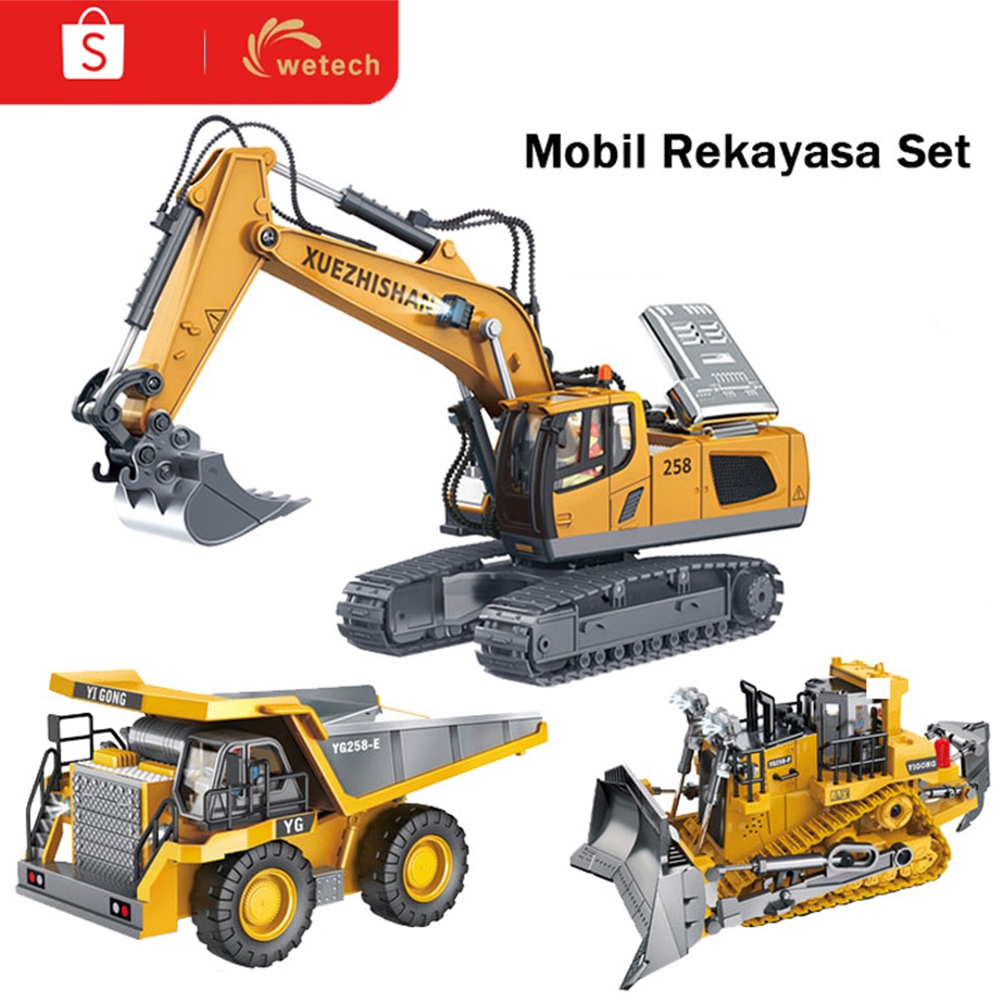 Wetech Excavator Remote Control 2.4Ghz Mobil Remote Truk Beko Digger Superior Mesin Berat Mainan Exc