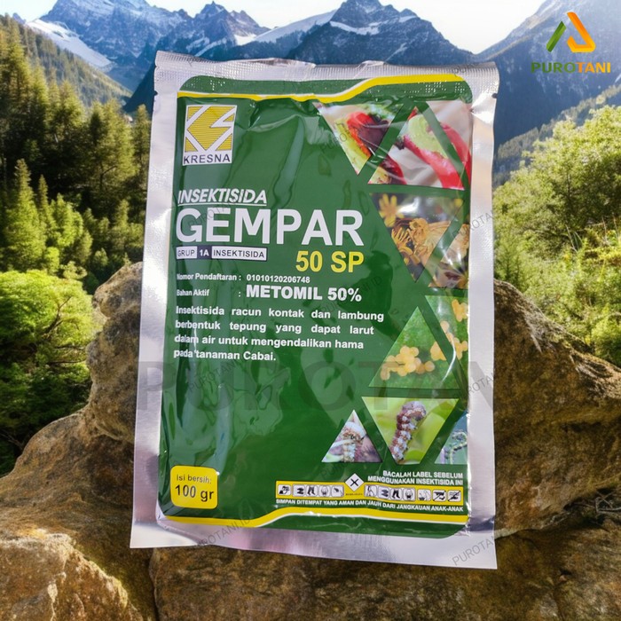 Insektisida Tungau Thrips GEMPAR 50 SP 100 Gram  Metomil Biru Obat Ulat Hama Cabe Metomil 50SP