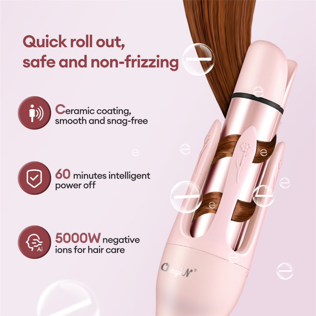 Ckeyin Catokan Keriting 2In1 Hair Curly Auto Catokan Curly Otomatis Pengeriting Rambut Curling Iron
