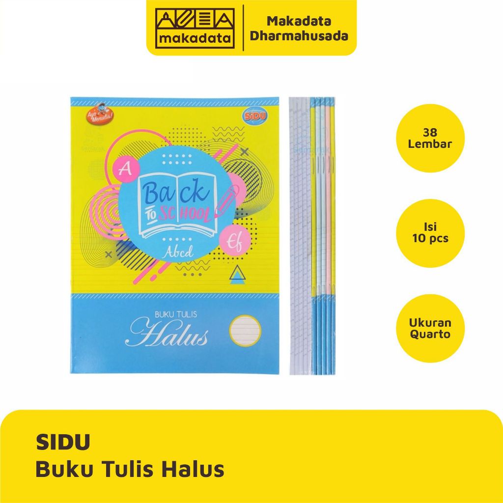 

BUKU TULIS HALUS SIDU 38 LEMBAR ISI 10 PCS / PACK