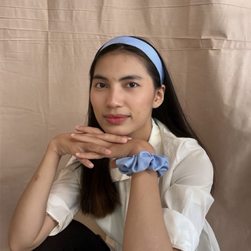 Orchidhns Headband dan Scrunchie Denim/Bando dan Ikat rambut Denim/Bandana dan Ikat Rambut Denim/Ban