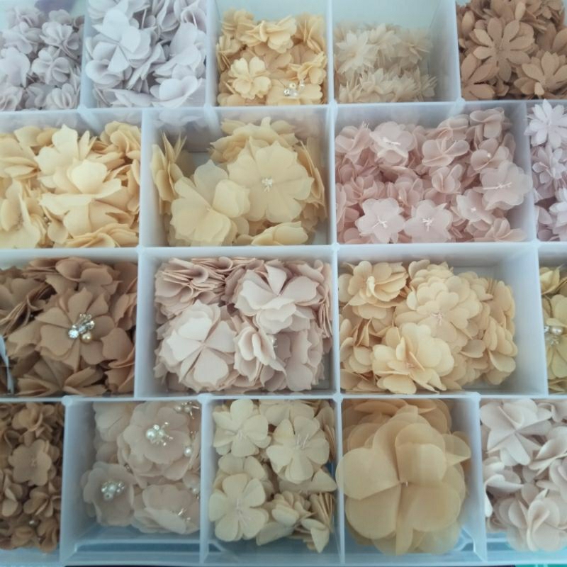 [READY STOCK] Payet Bunga Warna Coklat, Krem/ Payet Rangkai/ Payet Baju Kebaya