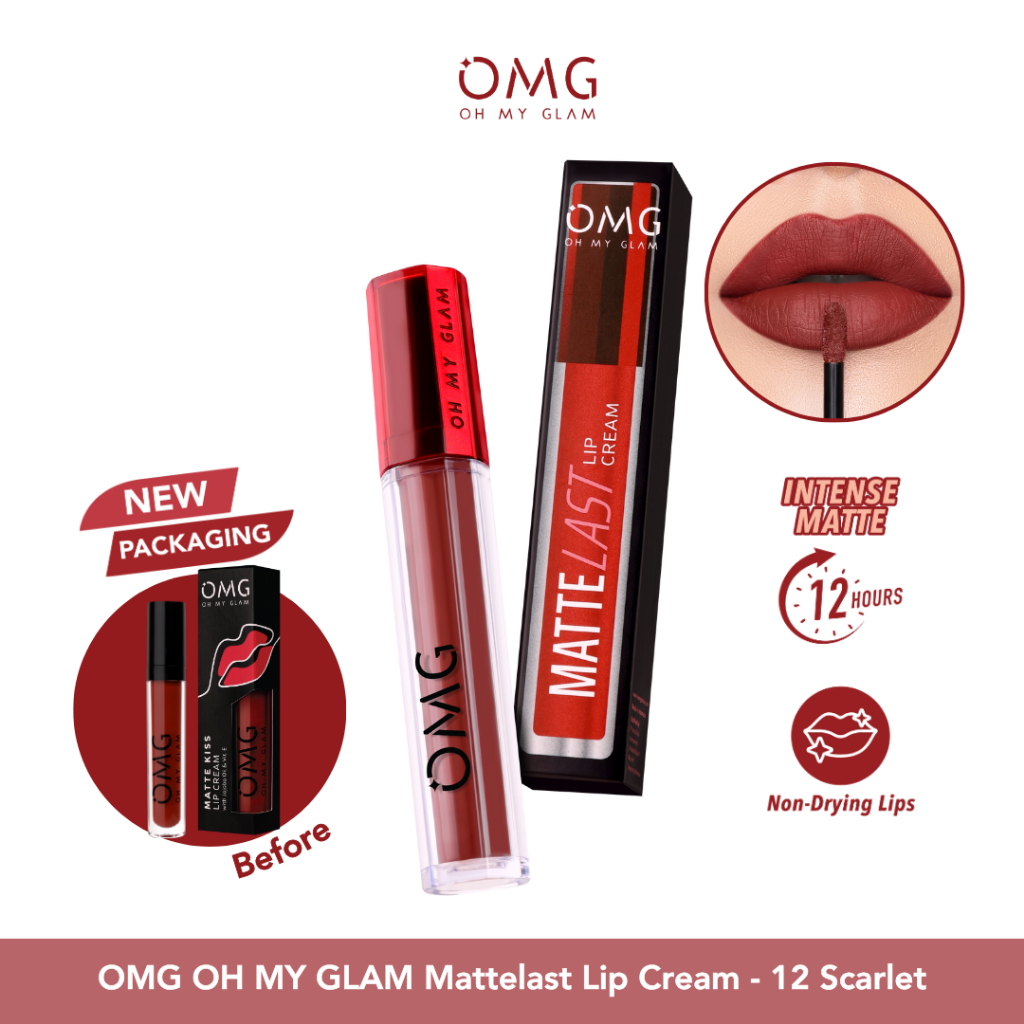 OMG Oh My Glam Matte Kiss Lip Cream 3,5 gr - Lip Cream Matte OMG - Lip Cream OMG - Lip Matte OMG