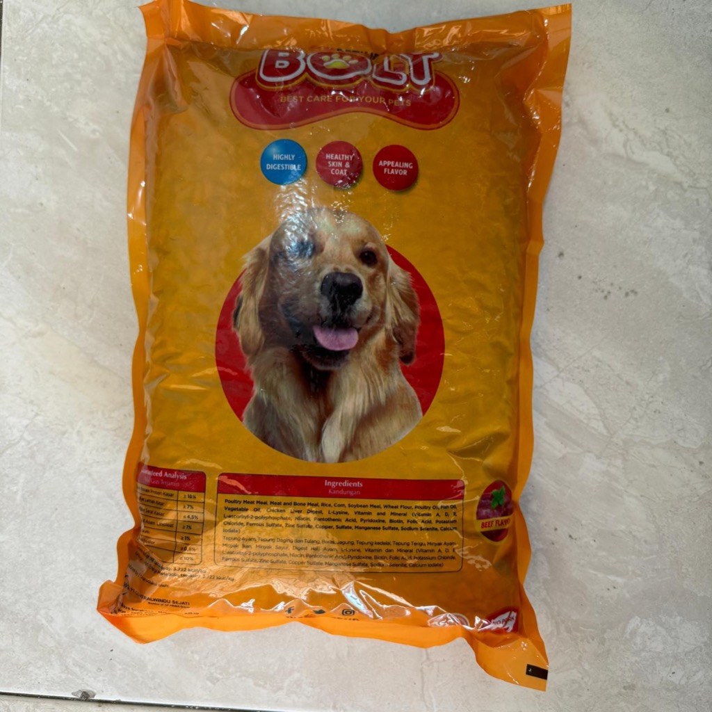 Bolt Dog Beef Repack 1kg Makanan Anjing Dog Food Dry