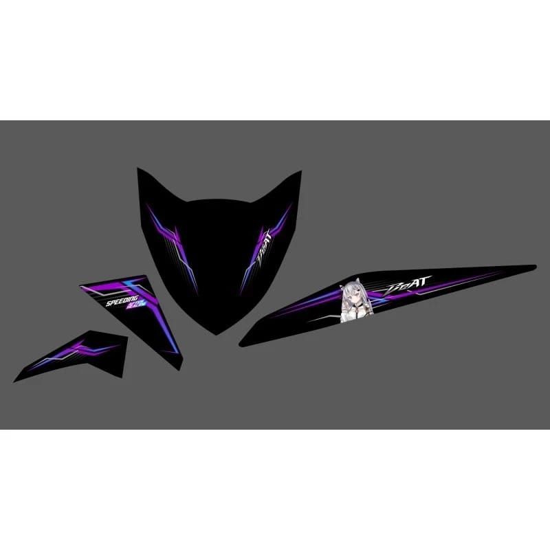 STRIPING STICKER BEAT FI TRANSPARAN DESAIN CUSTOM LIST ANIME ZETA ELEGAN