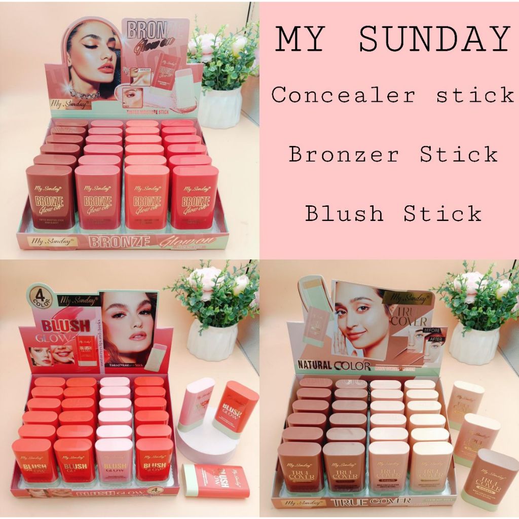 [ 4 PCS ] MY SUNDAY Concealer Stick / Bronzer Stick / Blush Stick.