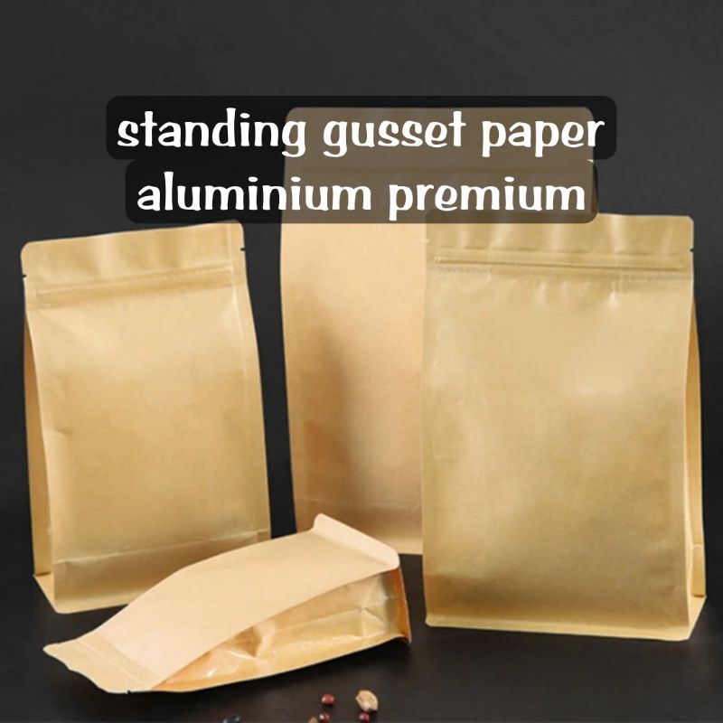 Standing Pouch Premium Gusset Kraft Aluminium