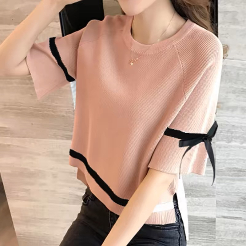 ATASAN RAJUT WANITA (Nessy) Baju Rajut Wanita Kaos Import Wanita Lengan pendek
