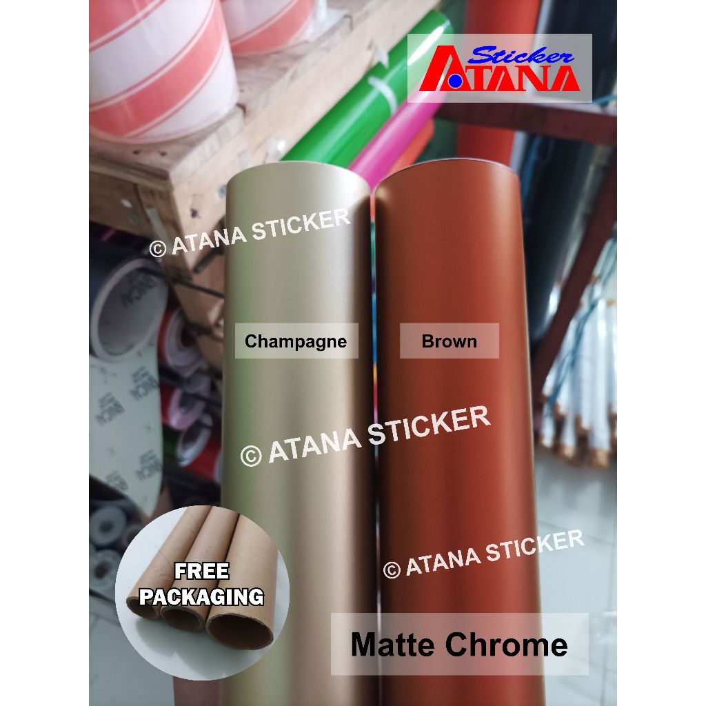 Skotlet Coklat Cokelat Matte Chrome Matt Light Gold Champagne Copper Cream Beige Brown Satin Metalik