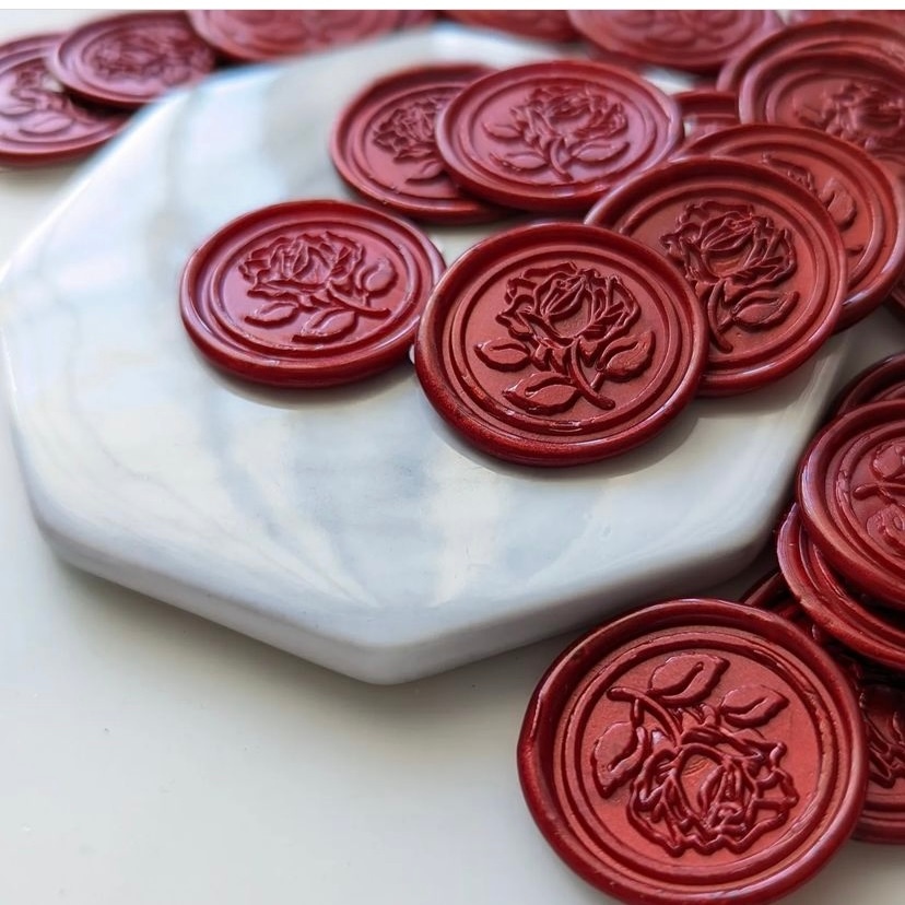 

HOLLAND ROSE - - 1 Pcs Wax Seal Sticker Undangan WAXSEALCOIN Vintage / Tanpa Minimum / 1 Pcs/ Termasuk Double tape / Lilin Wax Seal Vintage
