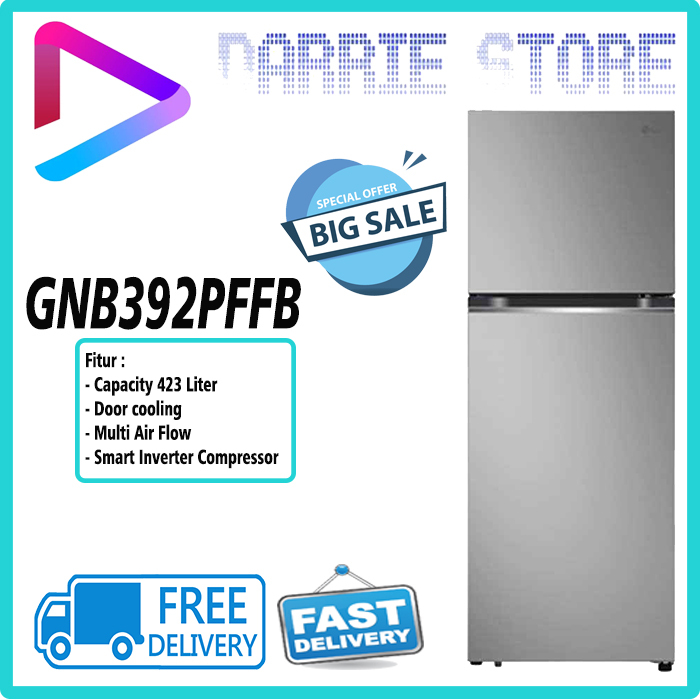 LG GN-B392PFFB KULKAS 2 PINTU GNB392 GN-B392 392PQGB GNB392PFFB