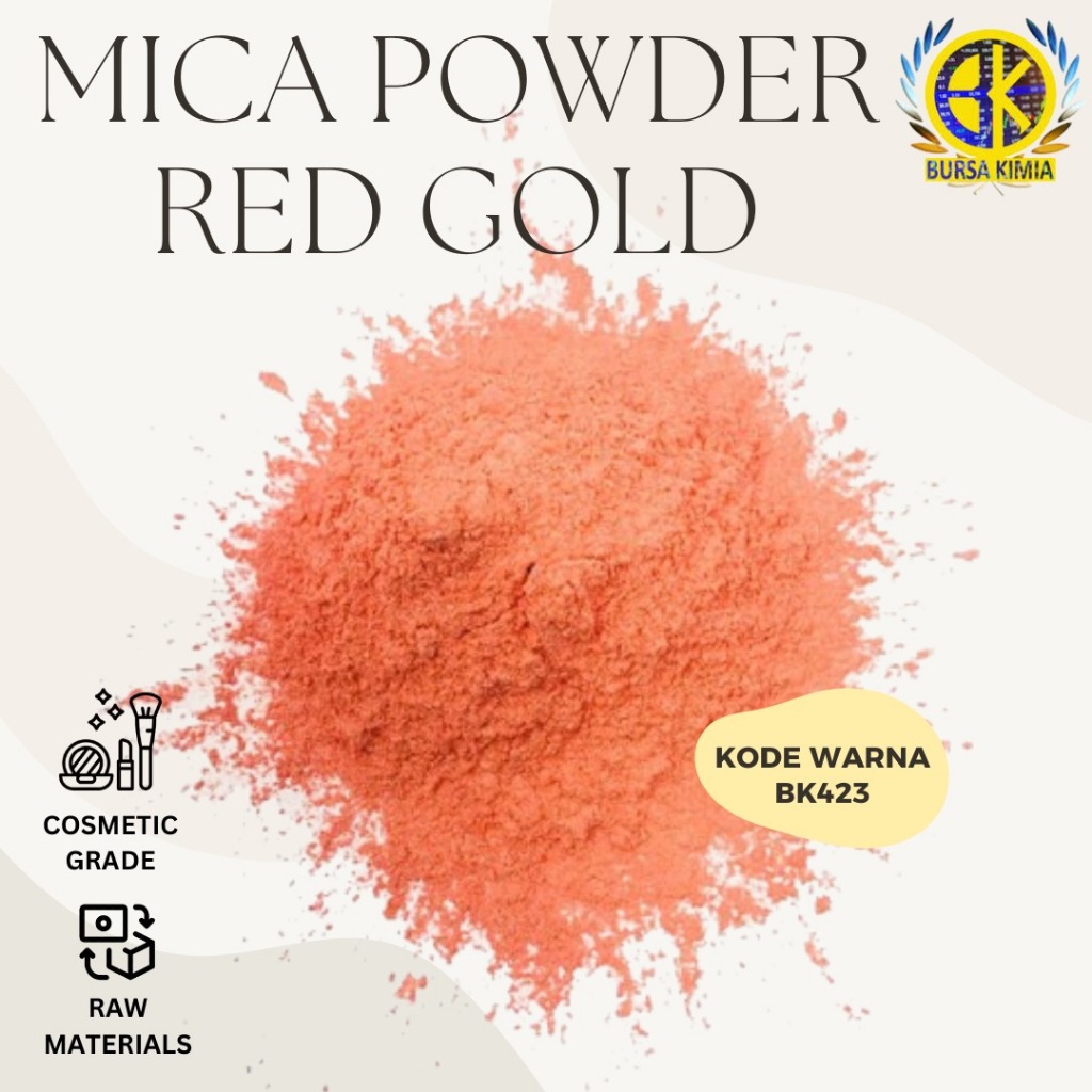 Mika Bubuk Red Gold 1KG Pewarna DIY Slime Kosmetik Mica Powder Warna Red Gold