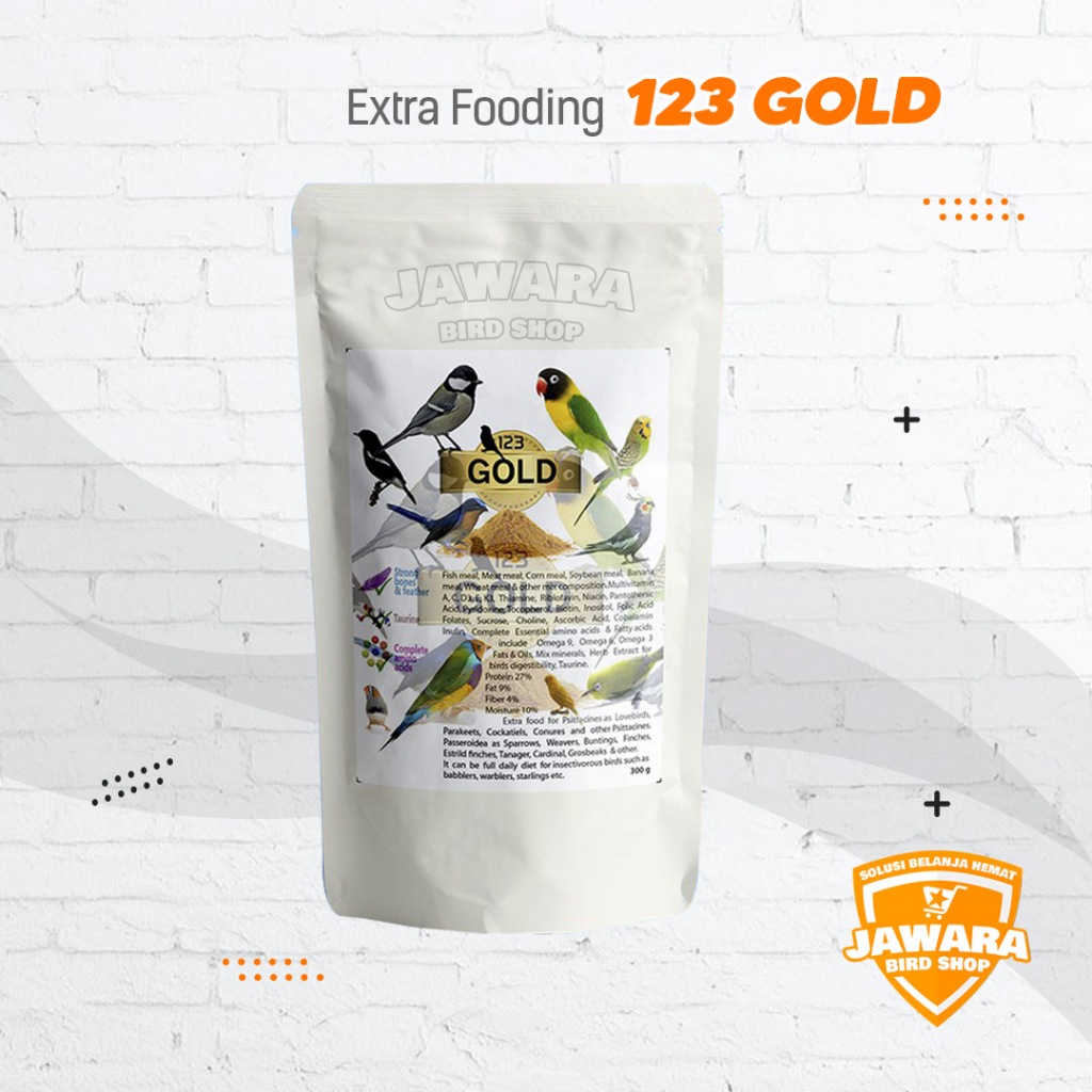 Extra Fooding 123 Gold Pakan Burung Pleci Murai Kenari FInch Lovebird