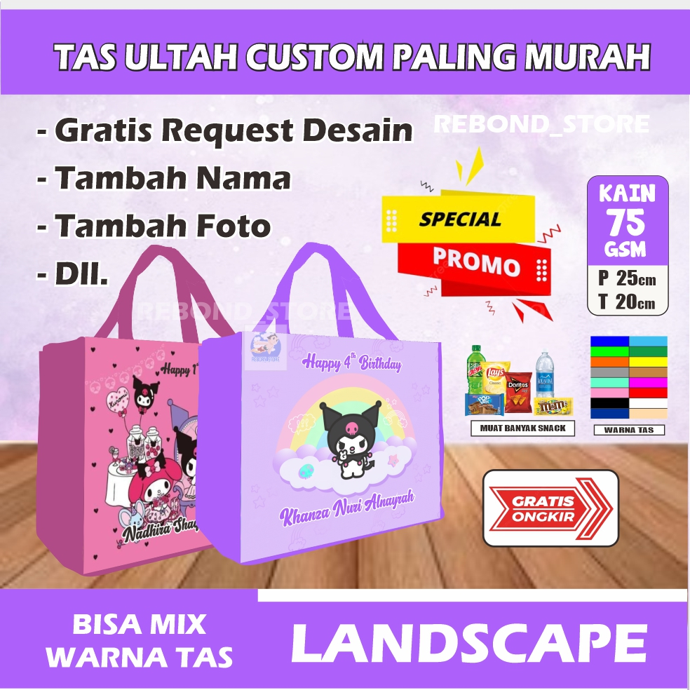 

Tas ultah/ Tas Ulang Tahun Anak/ Tas Ultah Murah/ Tas ulang Tahun Custom/ Tas ultah Promo/ Goodie bag Murah/Tas Souvenir Ulang Tahun Anak/ Ukuran Landskap /Goodiebag Gratis Design Termurah