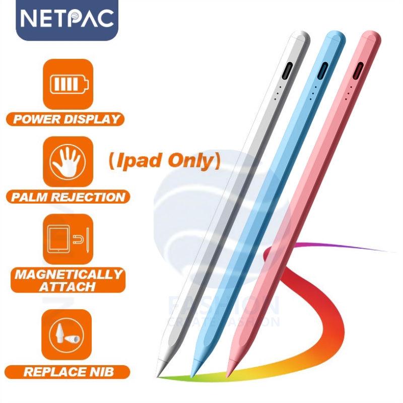 NETPAC Stylus Pen Palm Rejection Capacitive Pensil for iPad 2018 above