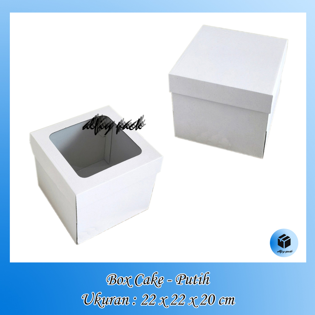 

1pack isi 10pcs BOX CAKE PUTIH JENDELA 22X22X20 CM KOTAK KUE TART ULANG TAHUN DUS KUE TINGGI