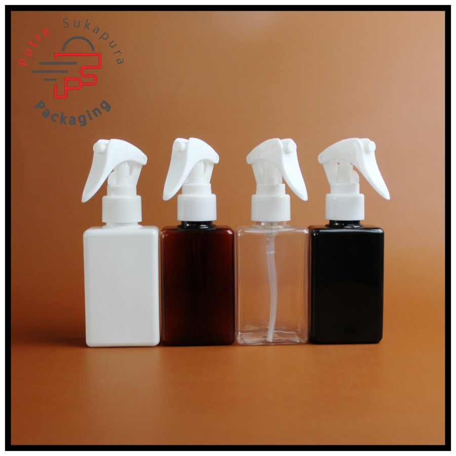 Botol spray triger 100ml kotak/botol triger 100ml/triger putih dw