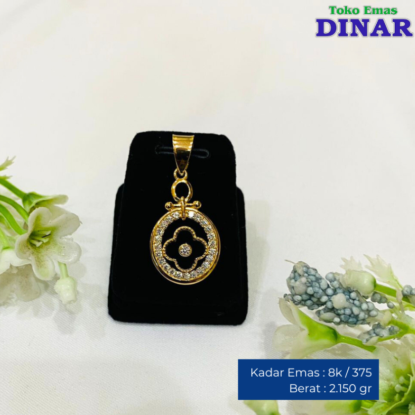 LIONTIN BUNGA BT ADA + HITAM MODEL SLP - EMAS MUDA - KADAR 8K/375