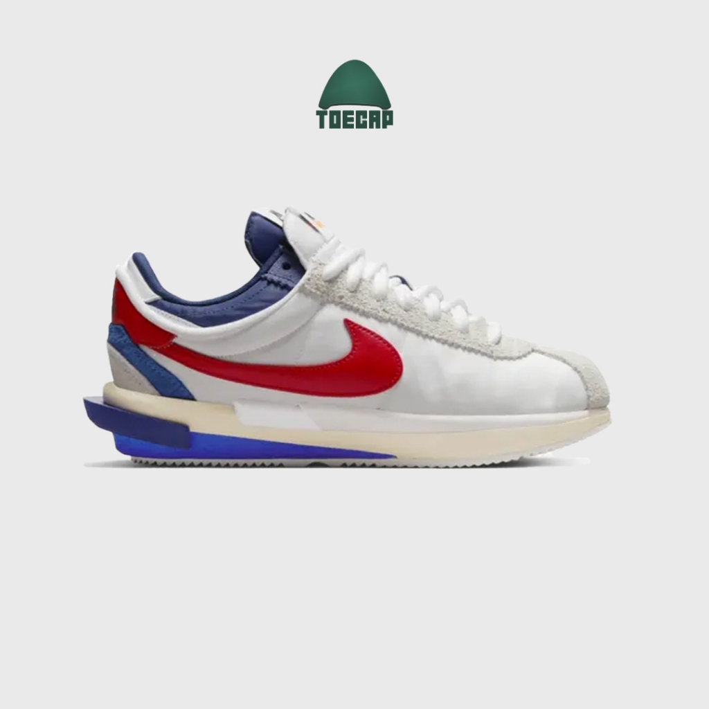 Sepatu Zoom Cortez SP sacai White University Red Blue