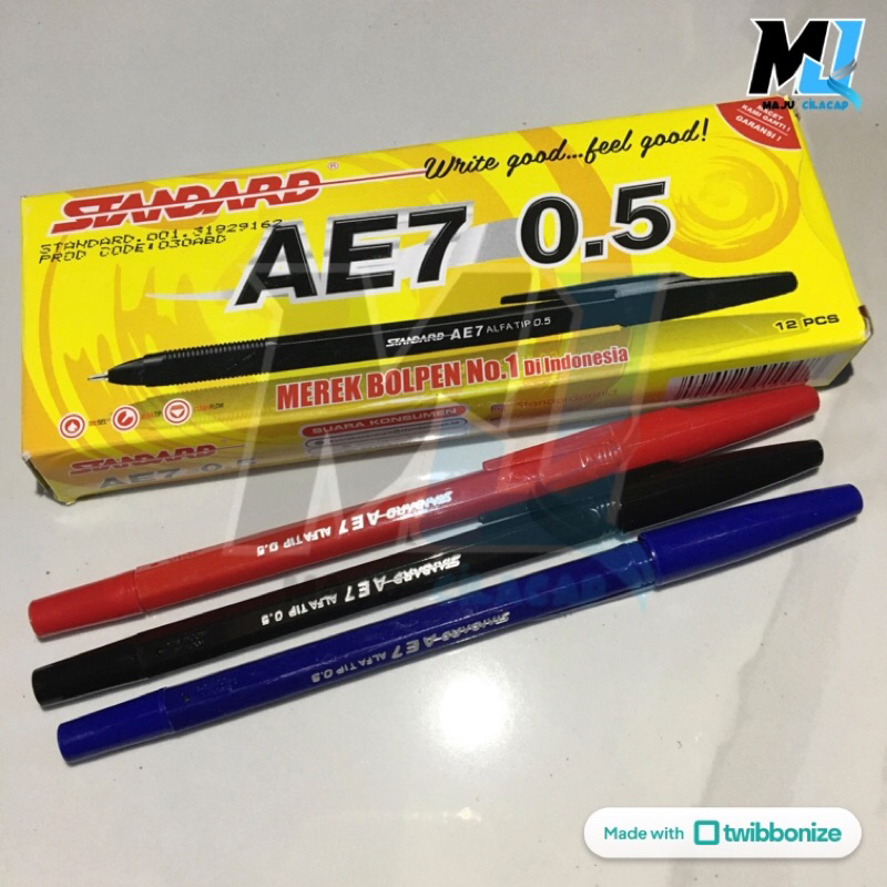 

4O Pulpen Standard AE7 Pulpen Sekolah Pulpen Kantor Ballpoint Murah Atk