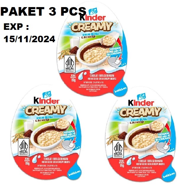 

PAKET 3 PCS KINDER CREAMY COKELAT SUSU KRISPI 19G