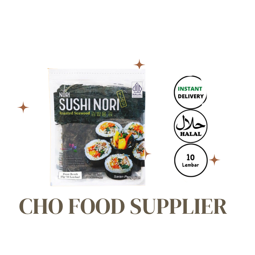 

SUSHI NORI 25 GRAM/ SEAWEED ISI 10 LEMBAR