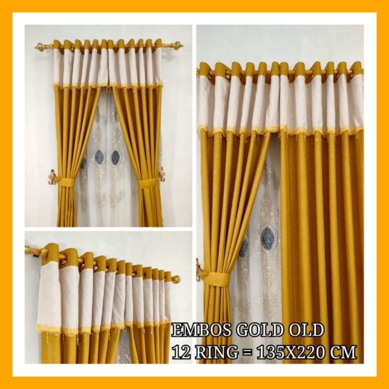 GORDEN RENDA PONI MEWAH EMBOS RING 12 WARNA GOLD DESAIN TERBARU | TIRAI GORDEN JENDELA & PINTU