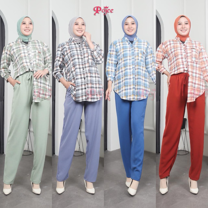 SET BOTEGA ORIGINAL POJEE ONE SET KEMEJA ONESET WANITA TERLARIS ONE SET VIRAL