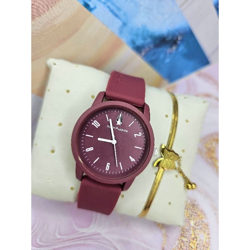 JAM TANGAN WANITA KARET FREE GELANG STAINLESS RANDOM KEKINIAN