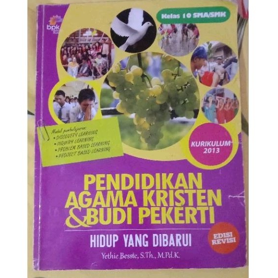 Buku Pendidikan Agama Kristen & budi pekerti bpk gunung mulia kelas 10