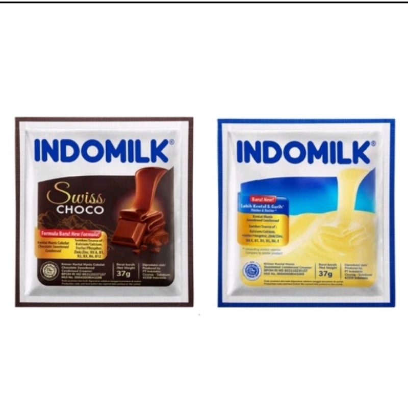 

1pcs susu indomilk kental manis satuan 37gr putih swiss choco