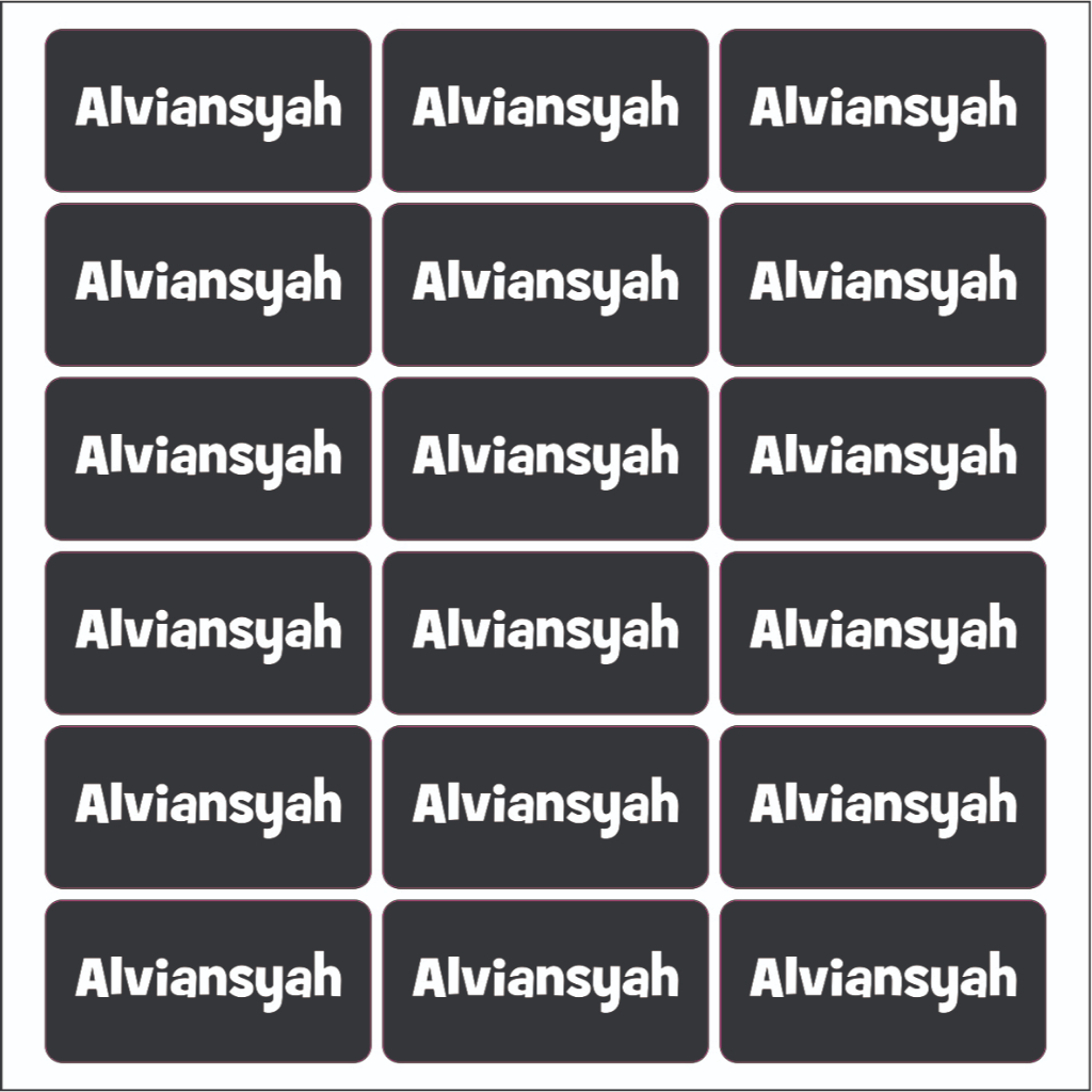 

Label Nama Vynil Black Tahan Air