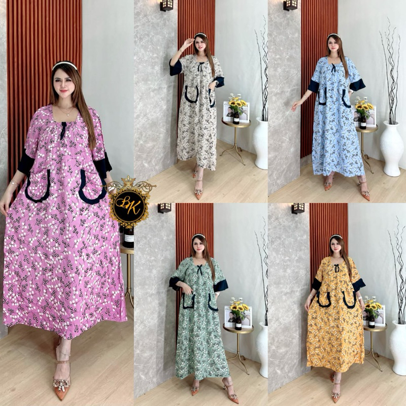 Dress Saku Jumbo Ld 120 | Daster Jumbo Terbaru | Dress Saku Frozen Ld 120| Daster Fuji Jumbo
