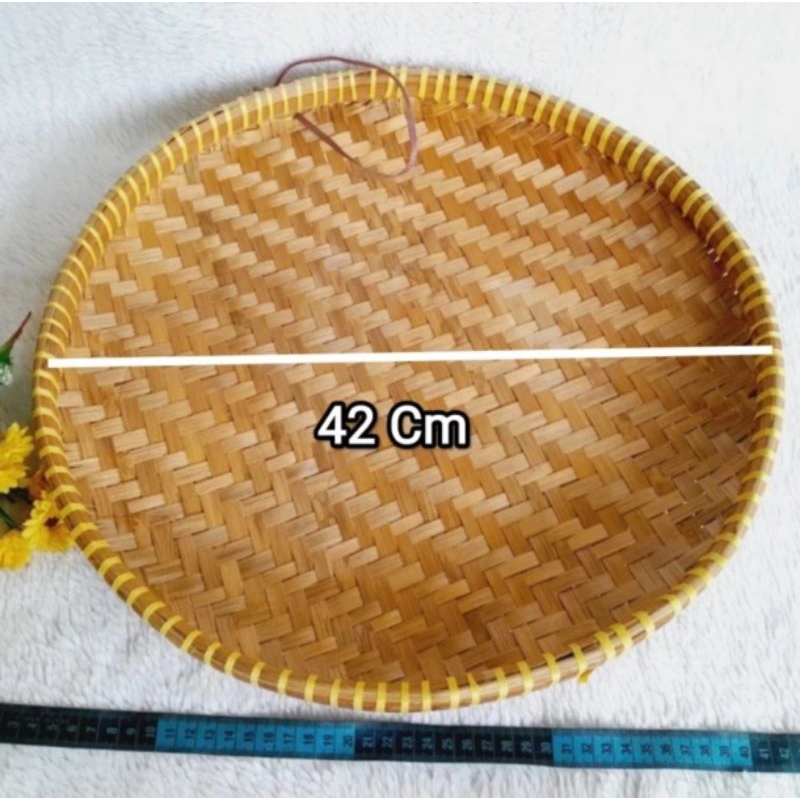 Tampah Bambu kecil 42 cm / Tampah kue/ Tampah Tumpeng bambu kecil rapih dan kuat