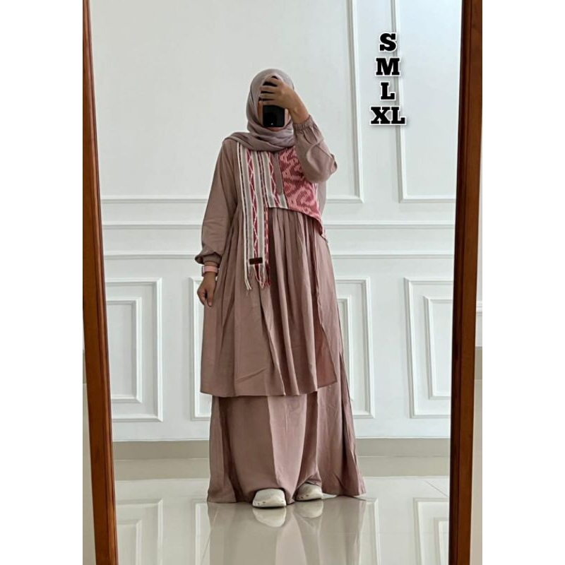 GAMIS TWILL UNIQLO BY NADHEEFA//GAMIS PINK MILO POLOS//GAMIS NADHEEFA TERMURAH//