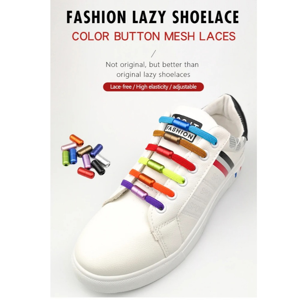 Tali sepatu elastis gepeng pipih buckle capsule