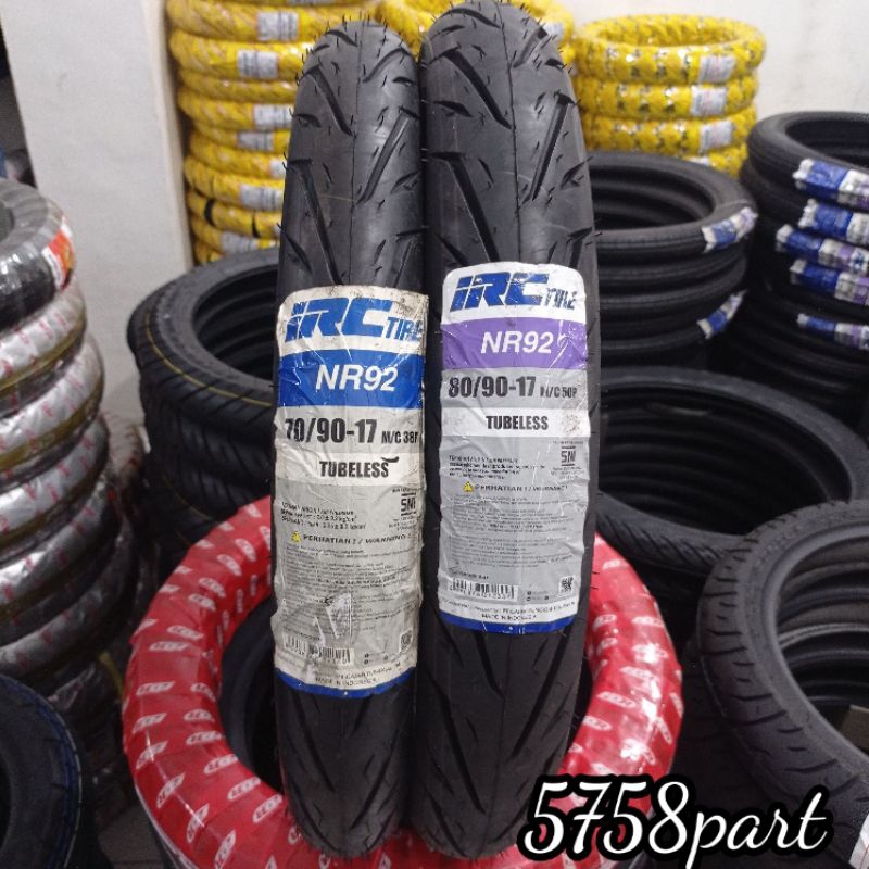 BAN LUAR IRC ((TUBLES)) 70/90-17, 80/90-17 N92/NR93 ORIGINAL 100% HONDA SONIC