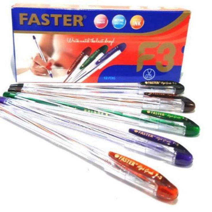

Stok Banyak Pulpen Faster F3 High Grade 5mm 1pak12pcs