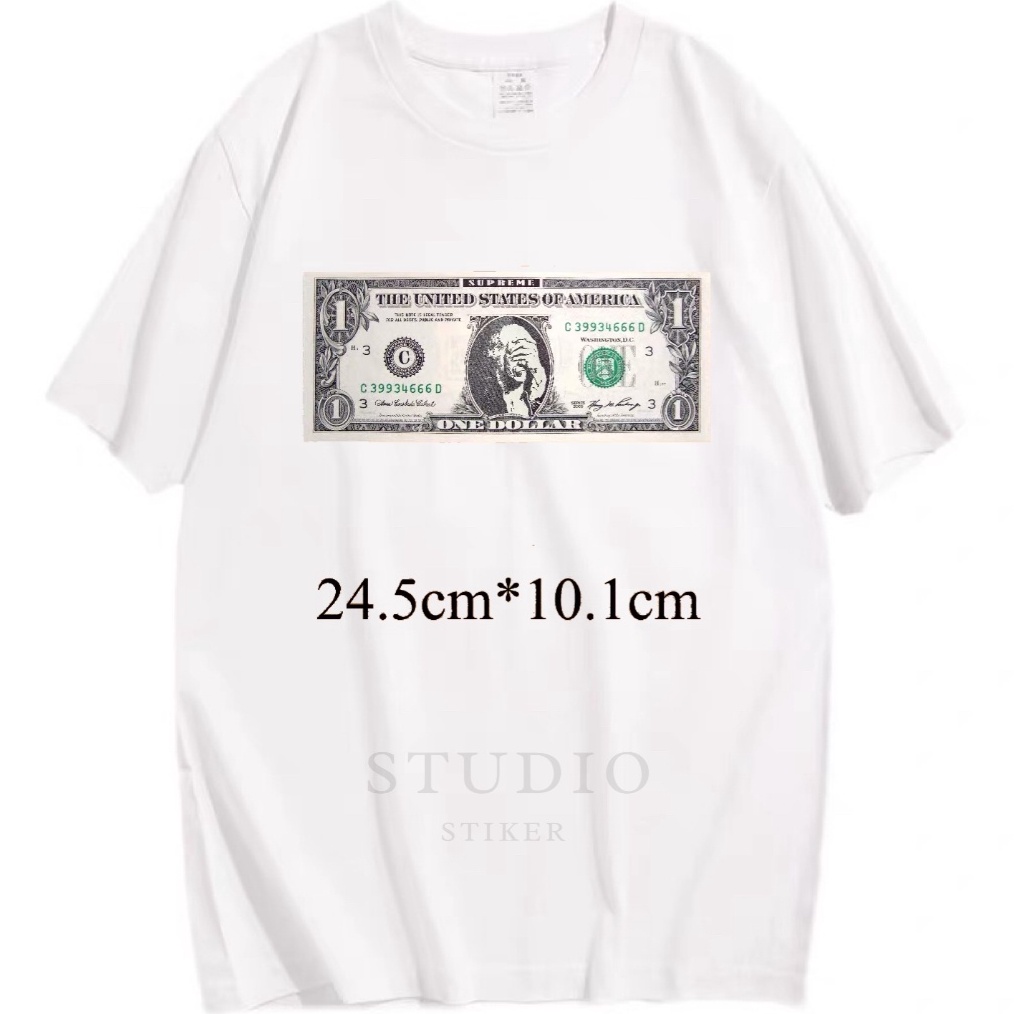 

GROSIR Stikerstudio Saon Kaos Stiker Setrika Baju Dollar Supreme Rubik