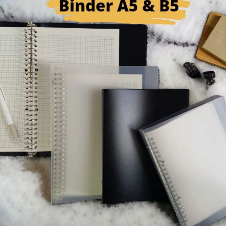 

BINDER NOTE BUKU BINDER TRANSPARAN A5B5 LINEDOTTEDGRID BLANK