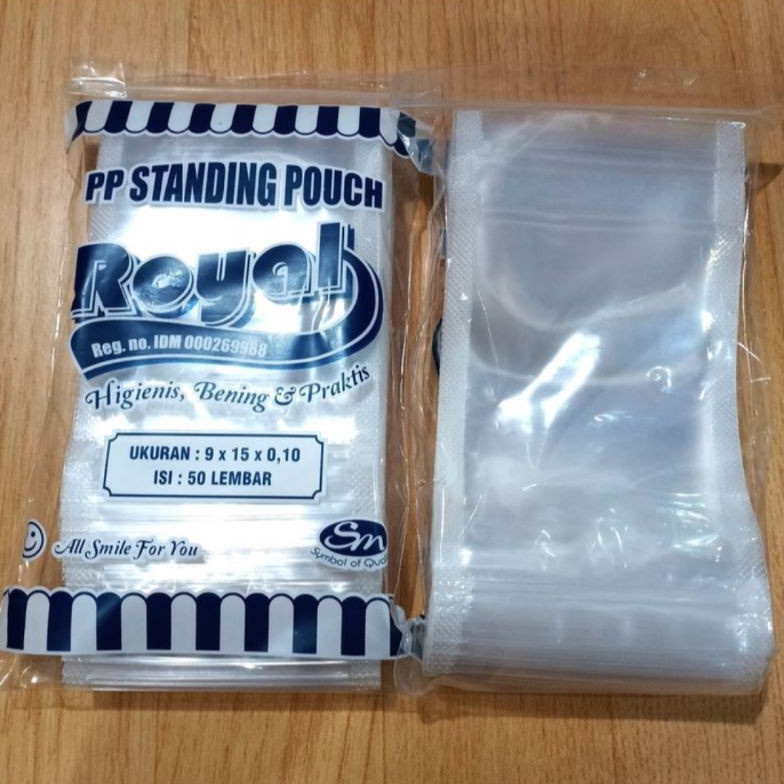 LIMIT PP Standing Pouch 9x15 isi 5 Lembar  Plastik PP Segel Klip Berdiri Bening