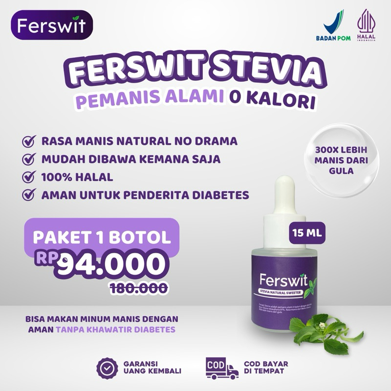 

Ferswit Stevia Alami Paket 1 Botol