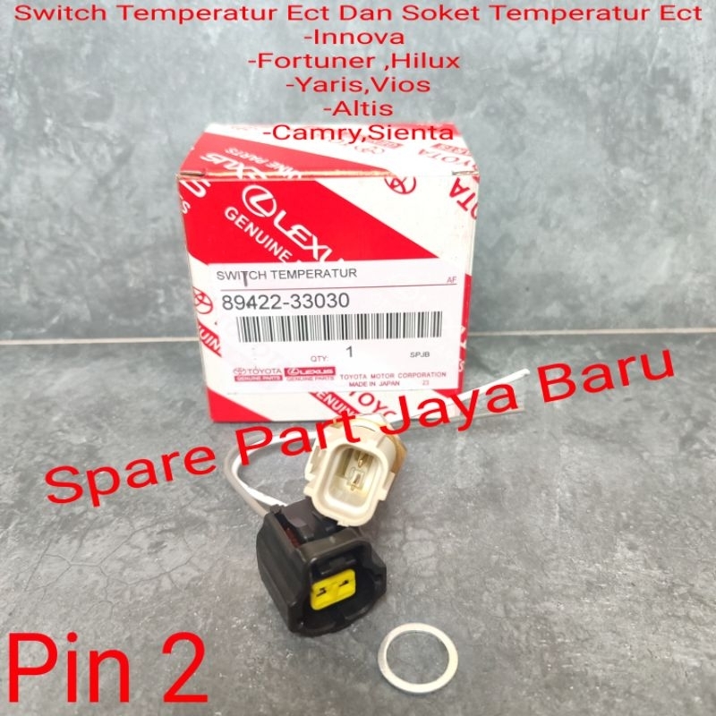 Switch Ect Sensor Temperatur Dan Soket Ect Innova Hilux Pin 2 Original