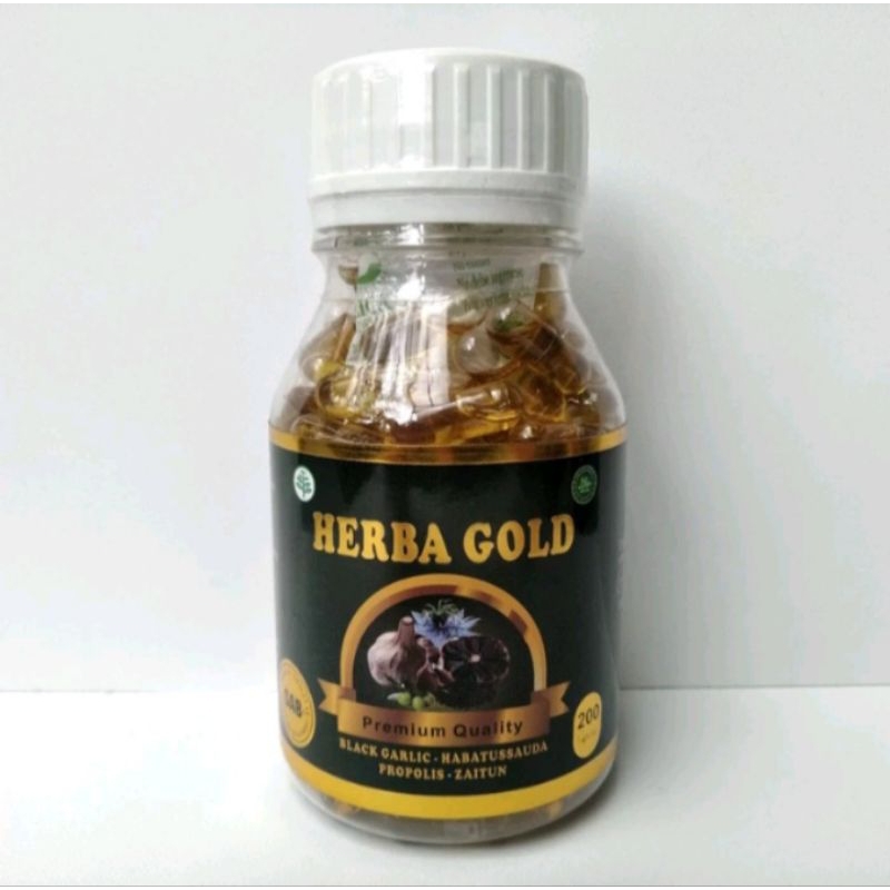 Kapsul Herba Gold | Black Garlic Oil + Habbatusauda + Propolis + Zaitun 200 kapsul